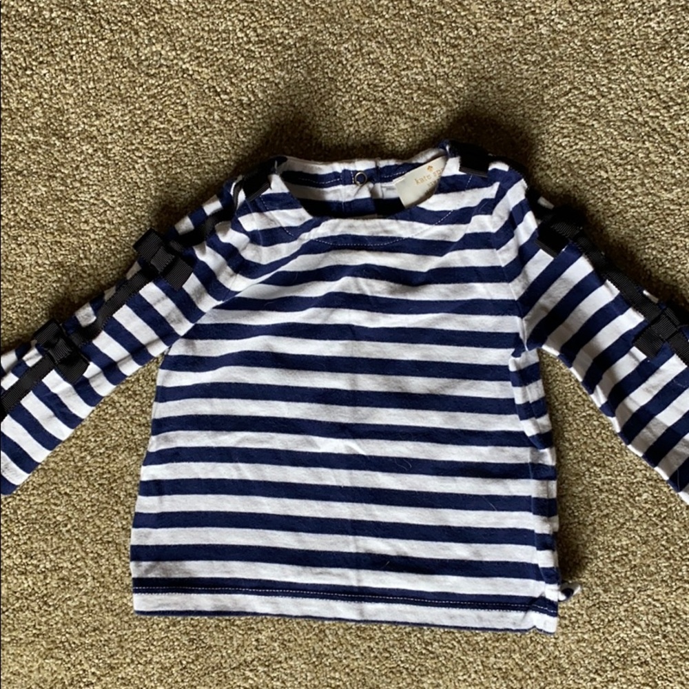 Baby Kate Spade strip shirt with bows.6M